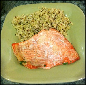 Finished baked salmon